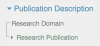 Shows the metadata editor's entry for the Research Publication element